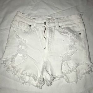 White Jean Cutoff Shorts